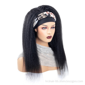 September Promotion 180% density kinky straight yaki headband wig Wholesale price 100% human hair Brazilian wig for black woman